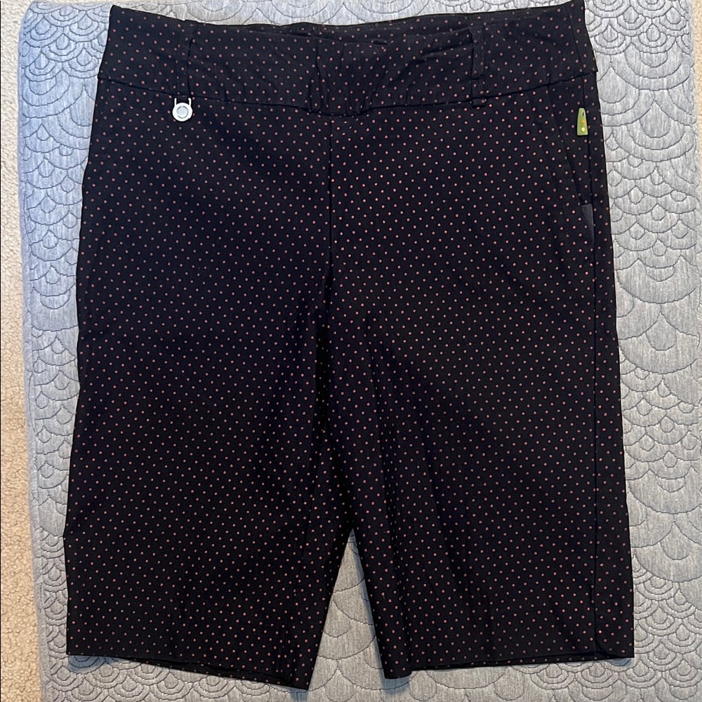 Elegant Black Polka Dot Women's Shorts